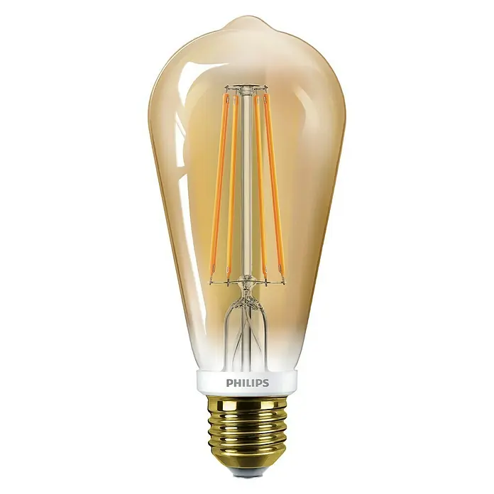 Philips Bombilla LED Vintage Gold - 8 W, E27, Color de luz: Blanco cálido, Intensidad regulable, Forma de pera