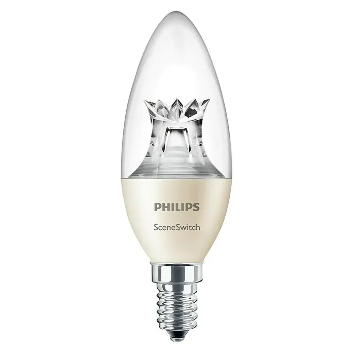 Philips Bombilla LED Vela - 5,5 W, E14, Color de luz: Blanco cálido, Intensidad regulable, Vela