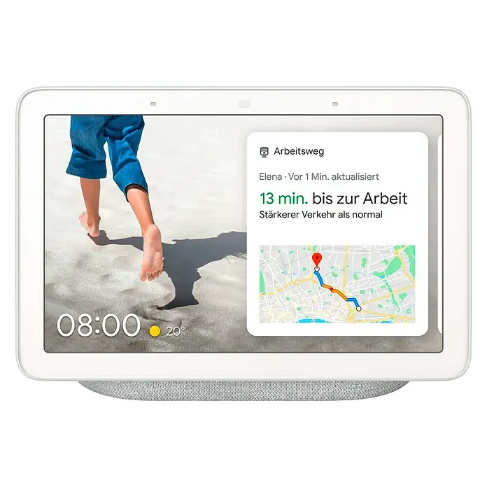Google Nest Sprachgesteuerter Lautsprecher Display Hub - Kreide, Netzbetrieben