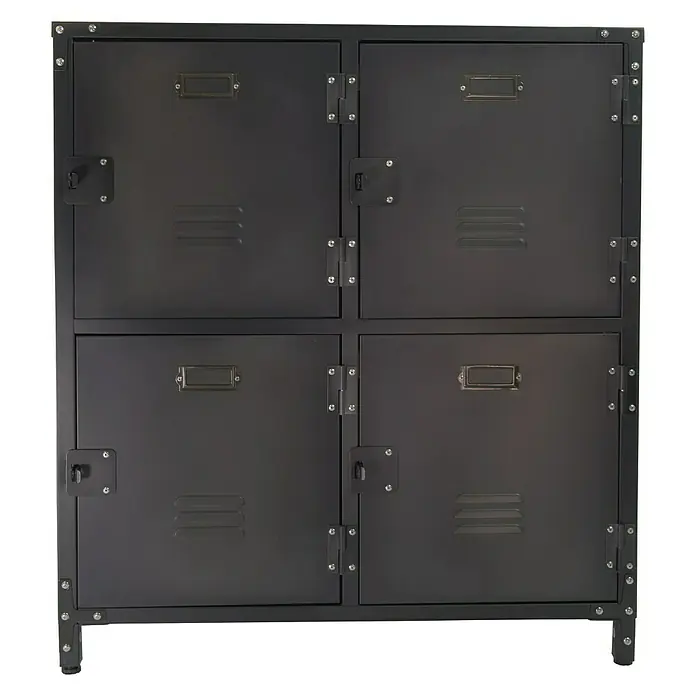 Metallschrank Vintage Industrial Style - 35 x 75 x 82,5 cm, Anzahl Türen: 4 Stk., Anzahl Fächer: 4 Stk. - Vorderansicht