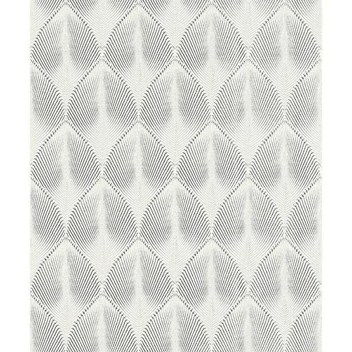 Rasch Yucatán Vliestapete - Weiß/Silber, Grafisch, 10,05 x 0,53 m - Detailaufnahme