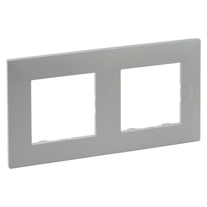 Legrand Niloé Step Marco - Aluminio, x 2, Plástico, Montaje en la pared