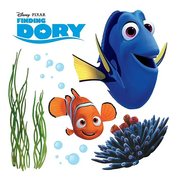 Komar Disney Edition 4 Fenstersticker Findet Dorie - 11 -tlg., Bunt, 31 x 31 cm - Vorderansicht