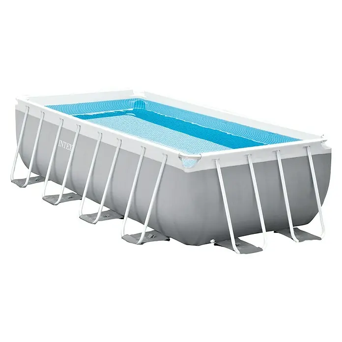 Intex Piscina Frame Prism Quadra - L x An x Al: 400 x 200 x 100 cm, 6,84 m³, Gris, Blanco