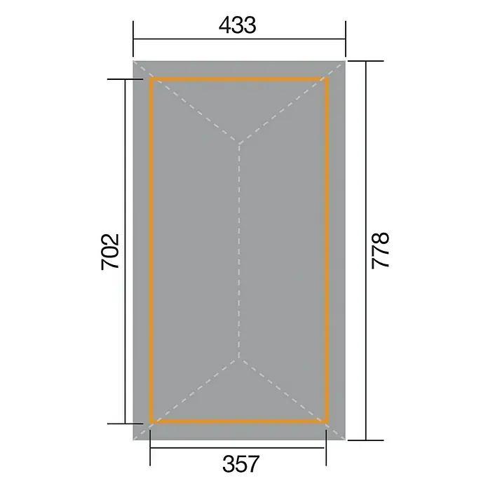 Weka Pavillon Gartenoase 651 B - L x B: 778 x 443 cm - Ansicht von oben