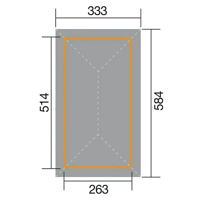 Weka Pavillon Gartenoase 651 B - L x B: 584 x 333 cm - Ansicht von oben