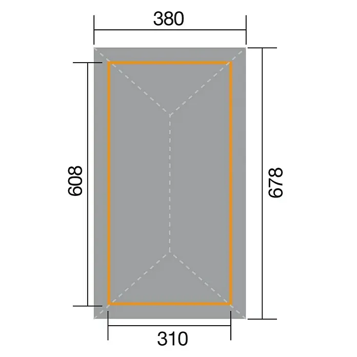 Weka Pavillon Gartenoase 651 B - L x B: 678 x 380 cm - Ansicht von oben