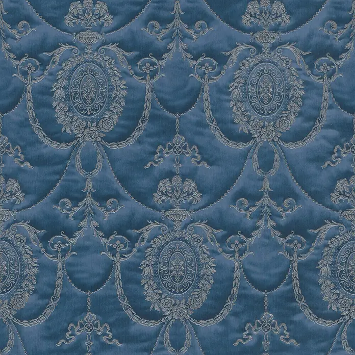 Rasch Trianon Vliestapete II - Blau, Ornament, 10,05 x 0,53 m - Vorderansicht