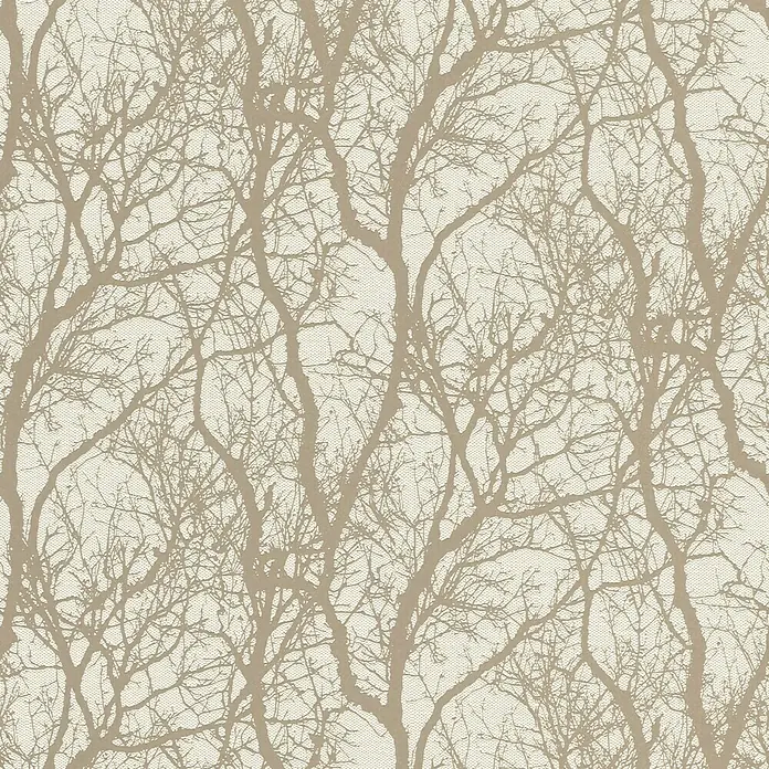 Rasch Tapetenwechsel Vliestapete Äste - Beige/Bronze, Floral, 10,05 x 0,53 m - Vorderansicht