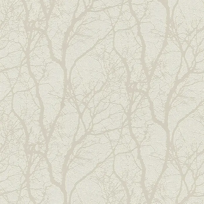 Rasch Tapetenwechsel Vliestapete Äste - Beige/Weiß, Floral, 10,05 x 0,53 m - Vorderansicht