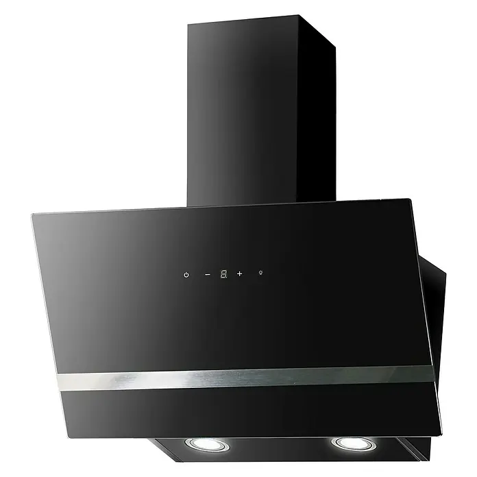 Respekta Schräghaube CH 24090 SA - Breite: 89,5 cm, Max. Luftleistung: 587 m³/h im Normalbetrieb, Schwarz/Silber