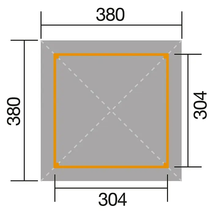 Weka Pavillon 656 - L x B: 461 x 399 cm, Natur