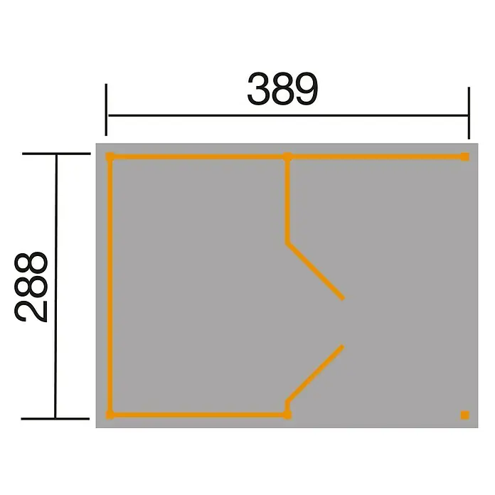 Weka Gerätehaus 607 - Außenbreite inkl. Dachüberstand: 408 cm, Außentiefe inkl. Dachüberstand: 318 cm, Holz, Natur, Mit Rückwand
