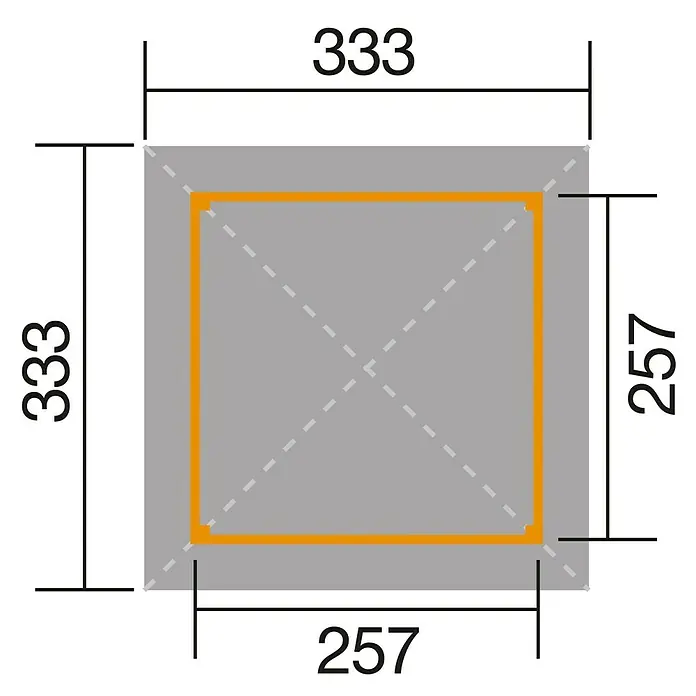Weka Pavillon Gartenoase 651 - L x B: 333 x 333 cm, Mit H-Ankerset