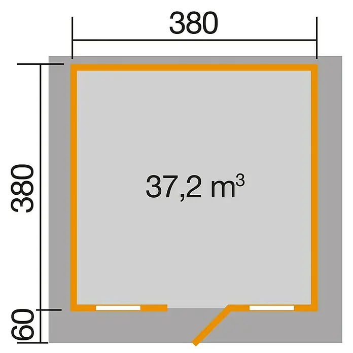 Weka Gartenhaus Weekendhaus 138 - B x T: 450 x 450 cm, Holz, 14,44 m², Wandstärke: 45 mm, Mit Vordach 0,6 m