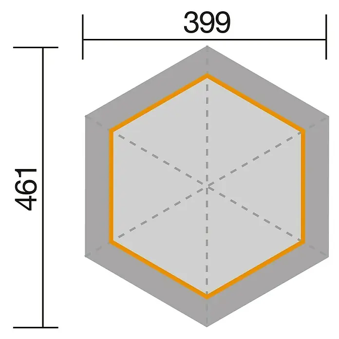 Weka Pavillon 656 - L x B: 461 x 399 cm, Rot, Natur