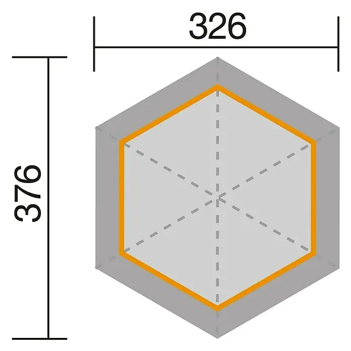 Weka Pavillon 656 - L x B: 376 x 326 cm, Rot
