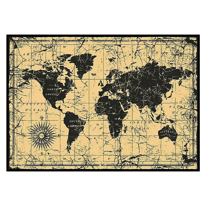 Armario de contadores Decorativo - Mapa del mundo, 50 x 35 cm