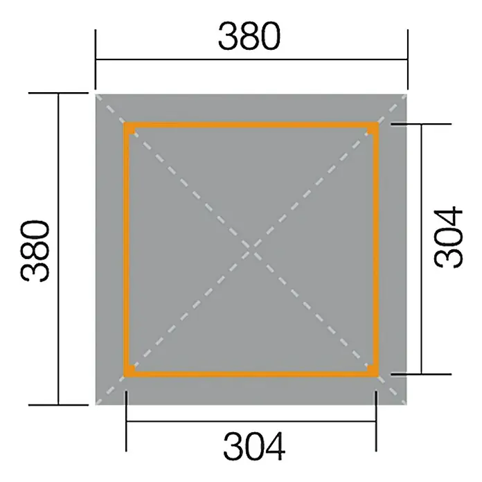 Weka Pavillon 651 - 3,8 x 3,8 m, Fichte - Ansicht von oben