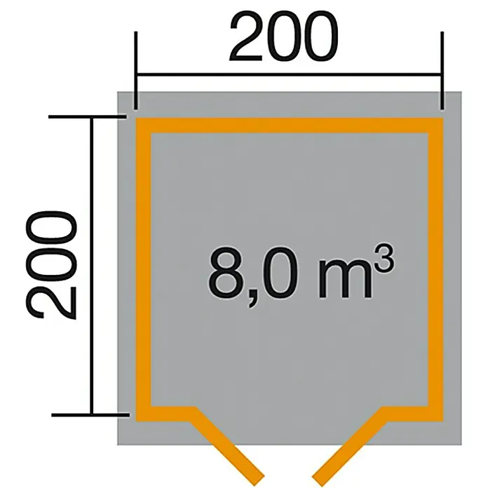 Weka Blockbohlenhaus Milano II - 19 mm, 4 m², Pultdach - Ansicht von oben