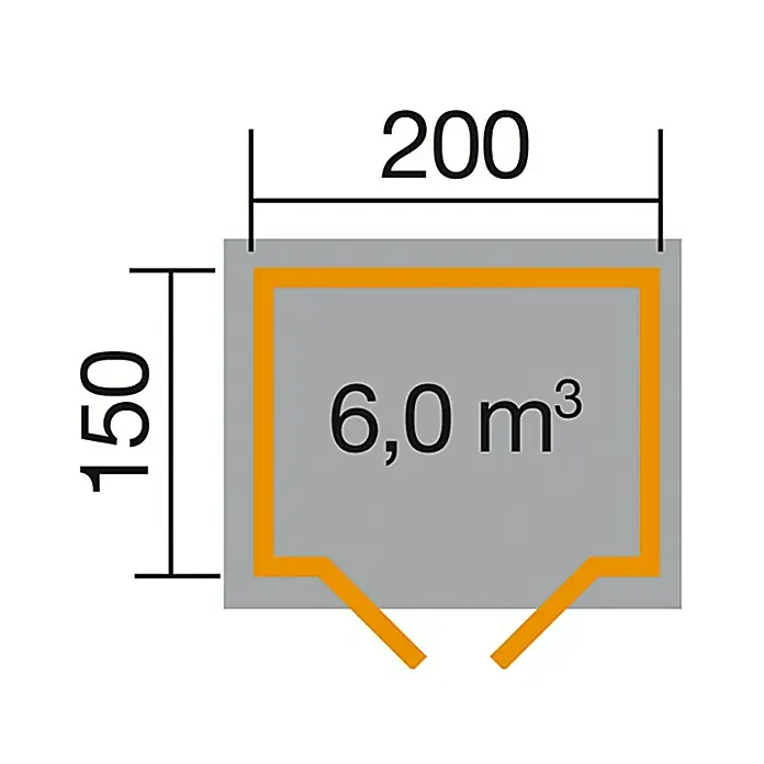 Weka Blockbohlenhaus Milano I - 19 mm, 3 m², Pultdach - Ansicht von oben