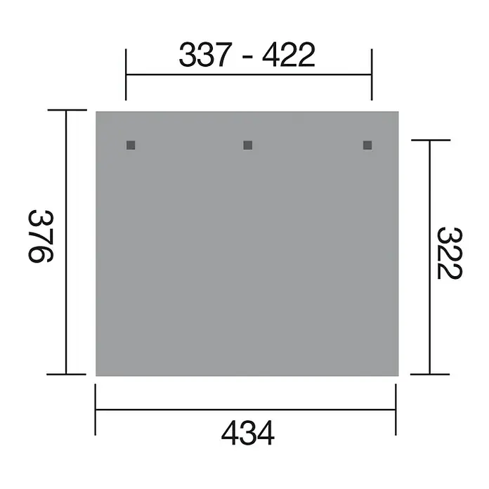 Weka Terrassenüberdachung Summer - B 4,34 x T 3,79 m, Holz, Polycarbonat - Ansicht von oben