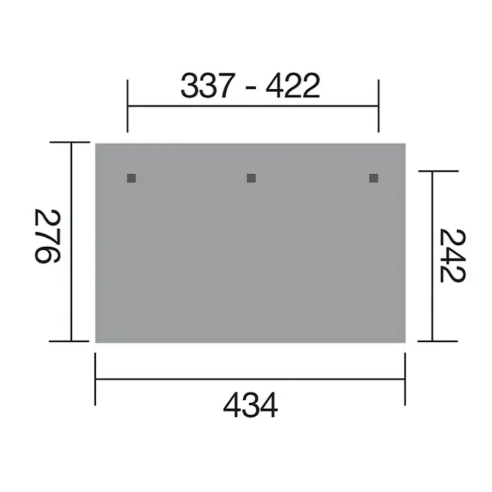 Weka Terrassenüberdachung Summer - B 4,34 x T 2,79 m, Holz, Polycarbonat - Ansicht von oben