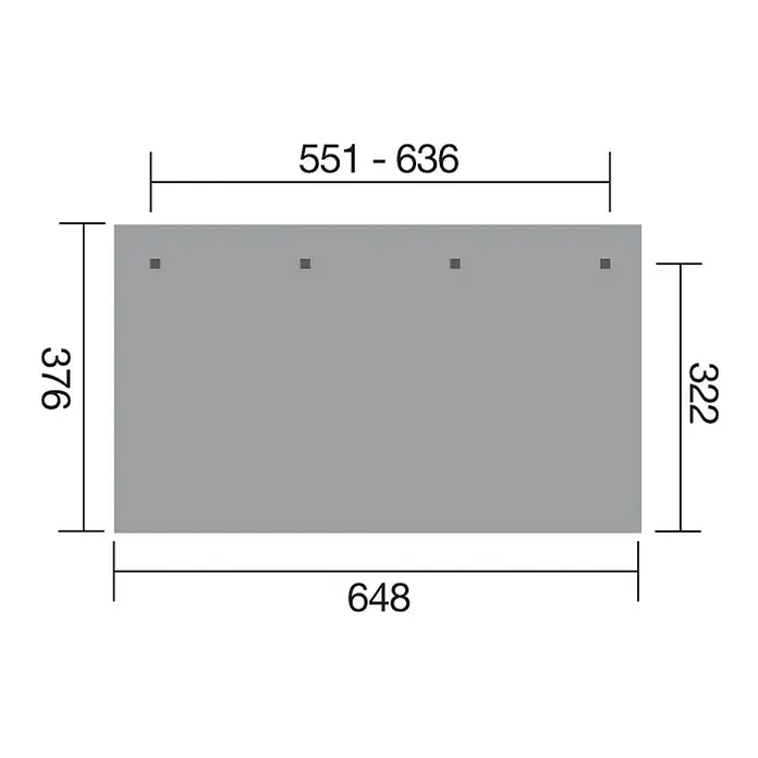 Weka Terrassenüberdachung Summer - B 6,48 x T 3,76 m, Holz, Polycarbonat - Ansicht von oben