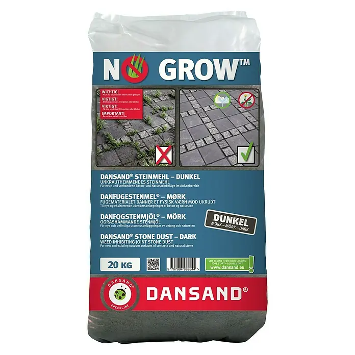 Dansand Steinmehl No Grow - Anthrazit, Fugenbreite: 3 mm - 20 mm, 20 kg - Vorderansicht