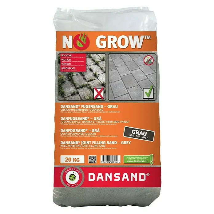 Dansand Fugensand No Grow - Grau, Fugenbreite: 1 mm - 5 mm, 20 kg - Vorderansicht