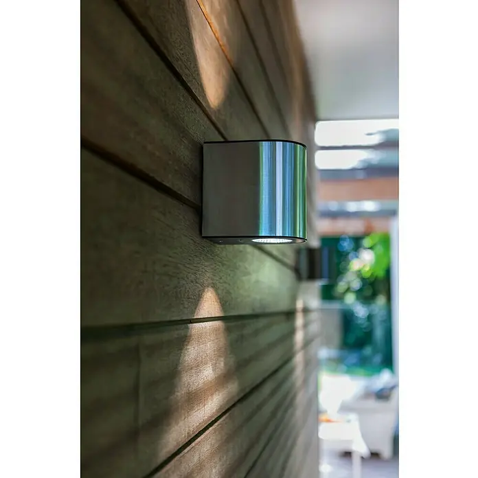 Lutec Aplique exterior LED Gemini - 24 W, 13,5 x 14,1 x 10,6 cm, Acero inoxidable, IP54