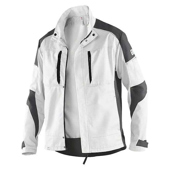 Kübler Activiq Arbeitsjacke - XS, Weiß/Anthrazit - Vorderansicht