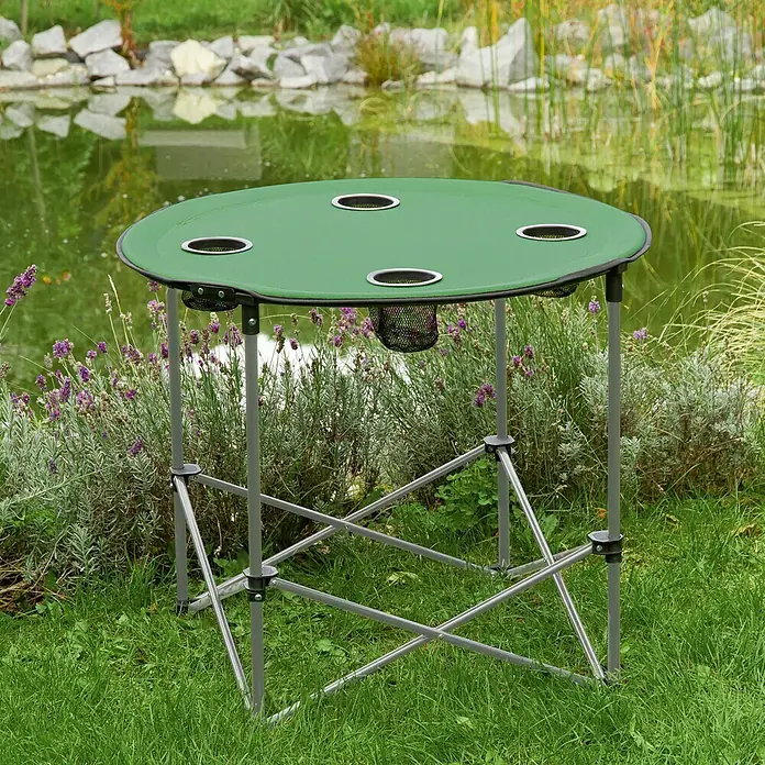 Campingtisch Tramp - Durchmesser: 71 cm, Höhe: 60 cm, Polyester, Grün