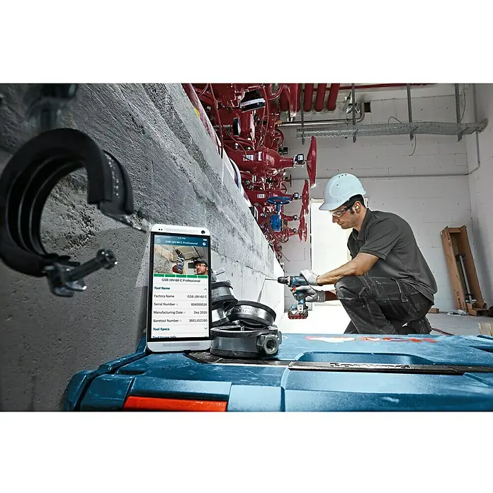 Bosch Professional Akku-Schlagbohrschrauber GSB 18V-60 C - 18 V, Li-Ionen, Ohne Akku, Leerlaufdrehzahl: 0 U/min - 1.900 U/min - Detailaufnahme