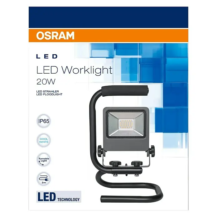 Ledvance LED-Strahler Floodlight - 20 W, Schwarz, Tragegriff, IP65 - Ansicht von oben