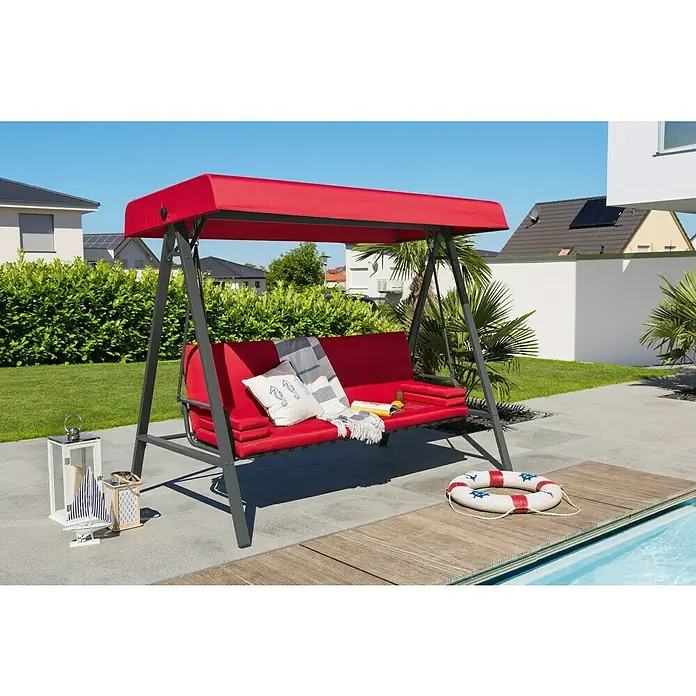 Sunfun Maja Vrtna ljuljačka - 230 x 135 x 188 cm, Crvene boje