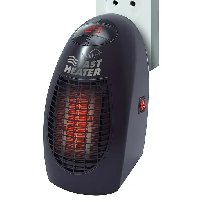 Heizlüfter Starlyf Fast Heater - 400 W, Schwarz, L x B x H: 8,5 x 8,8 x 15,9 cm - Vorderansicht