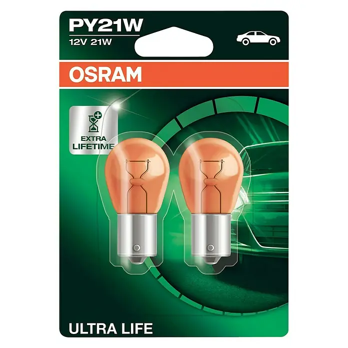 Osram Blinklicht-Lampen Ultra Life - PY21W, 2 Stk. - Vorderansicht