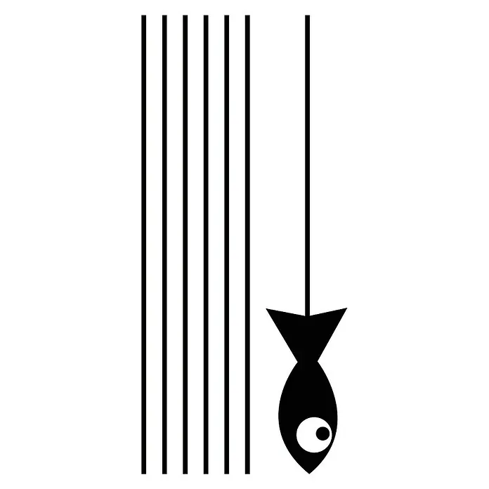 Adhesivos decorativos Gato y pez - Negro/blanco