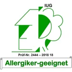 Allergiker geeignet Prüf-Nr. 2444 - 2018 18