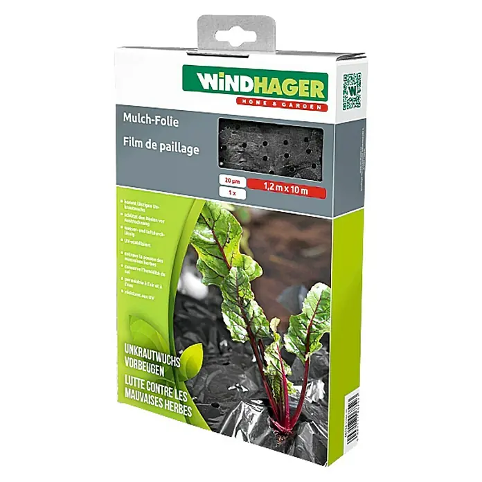Windhager Mulchfolie - L x B: 10 x 1,2 m, Schwarz