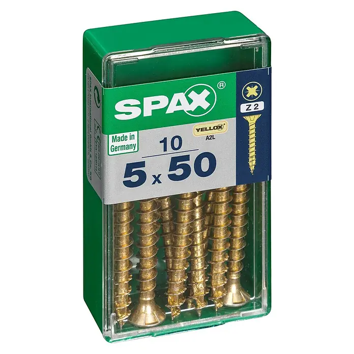 Spax Universalschraube - 5 x 50 mm, Vollgewinde, 10 Stk. - Linke Seitenansicht