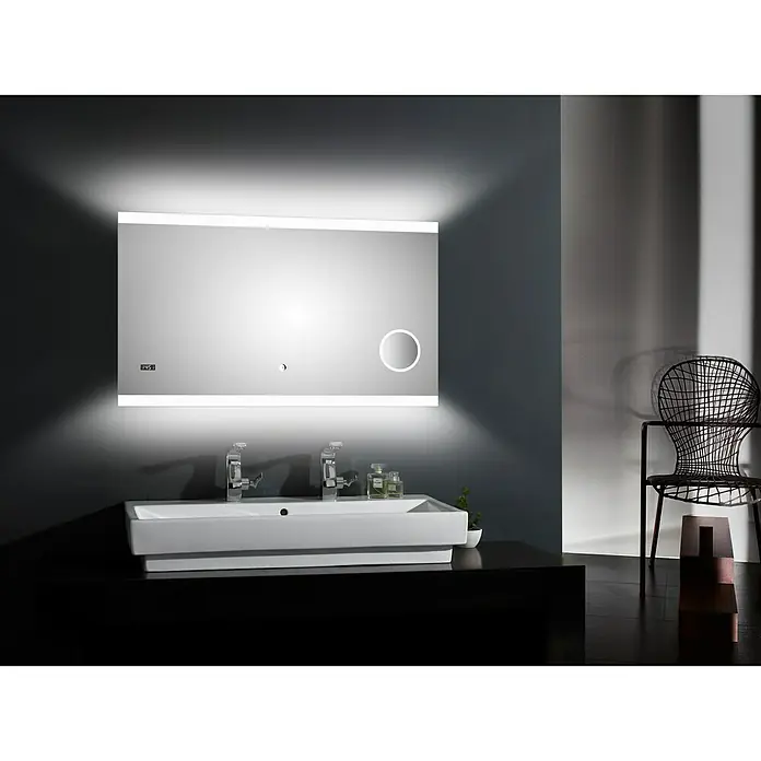 DSK LED-Lichtspiegel Silver Shine 2.0 - 120 x 70 cm, Berührungssensor - Stimmungsaufnahme