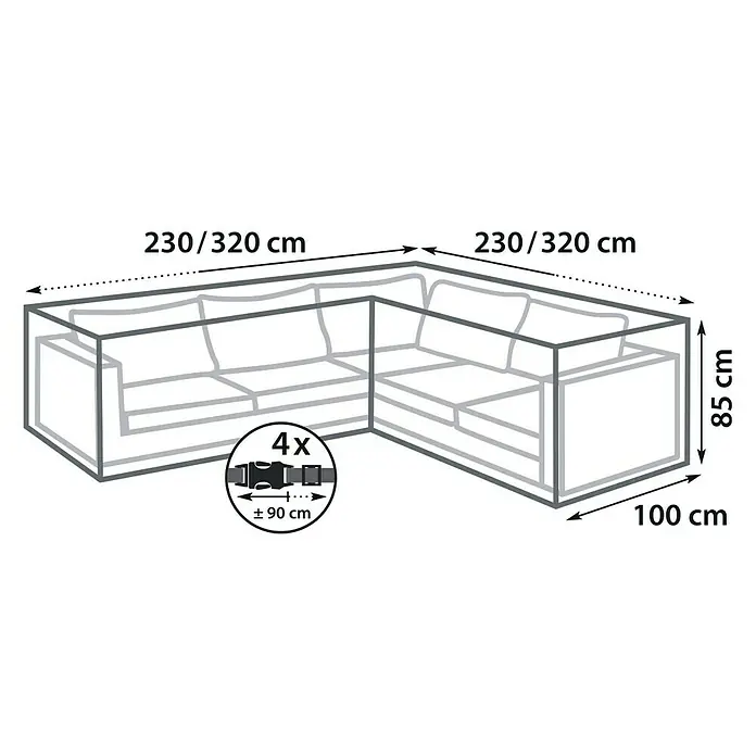 Sunfun Lounge-Set Schutzhülle - 320 x 100 x 85 cm