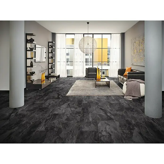LOGOCLIC Ceramico Laminat Pearl Grey - 635 x 327 x 8 mm, Izgled pločica - Živopisni prikaz