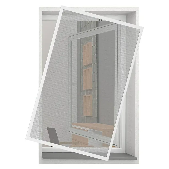 Easy Life proLINE 2 Insektenschutzfenster - B x H: 100 x 120 cm, Farbe Rahmen: Weiß, Schnellmontagefedern