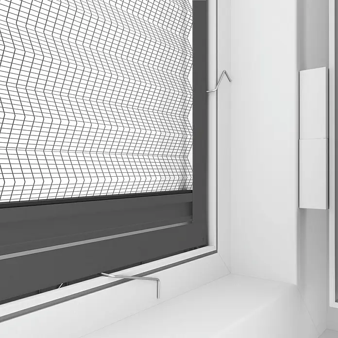 Windhager Insektenschutzfenster Expert Plisseefenster - B x H: 130 x 150 cm, Weiß, Schnellmontagefedern