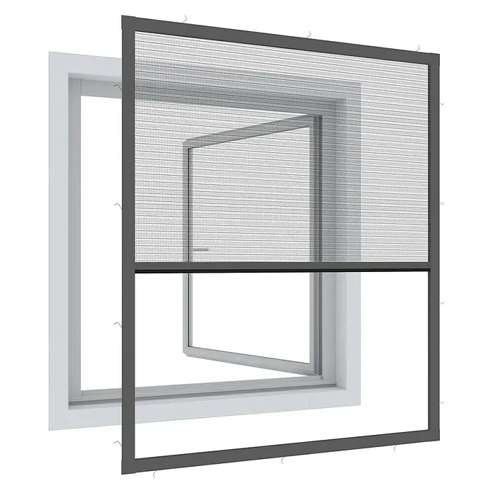 Windhager Insektenschutzfenster Expert Plisseefenster - B x H: 130 x 150 cm, Weiß, Schnellmontagefedern