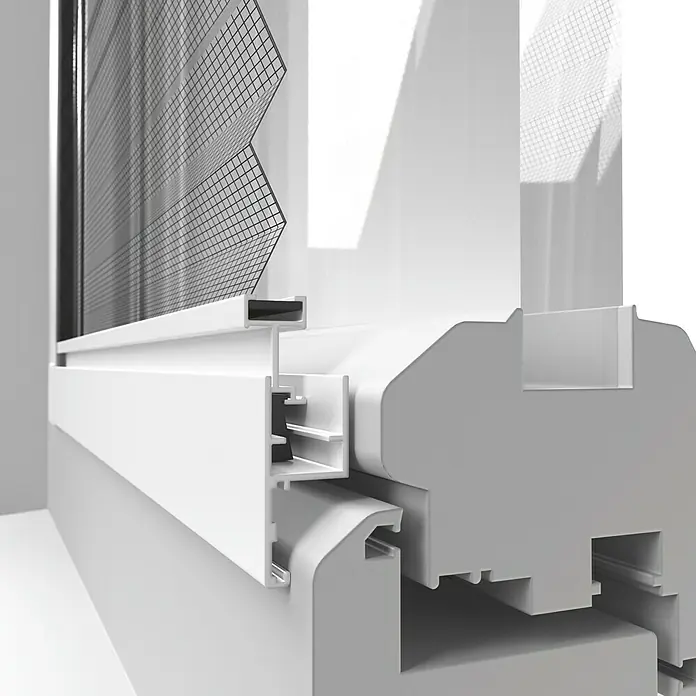 Windhager Insektenschutzfenster Expert Plisseefenster - B x H: 100 x 120 cm, Weiß, Schnellmontagefedern