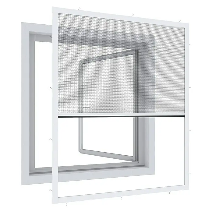 Windhager Insektenschutzfenster Expert Plisseefenster - B x H: 100 x 120 cm, Weiß, Schnellmontagefedern
